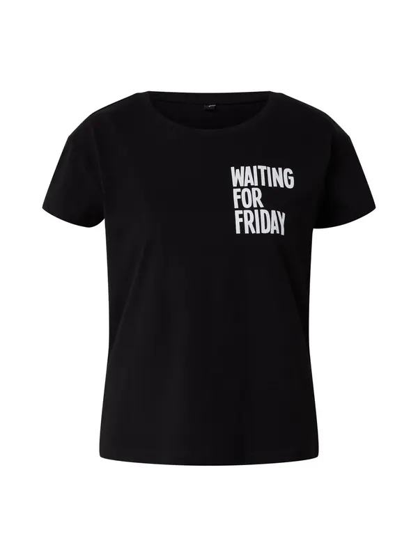 Mister Tee Mister Tee Majica 'Waiting For Friday'  crna / bijela