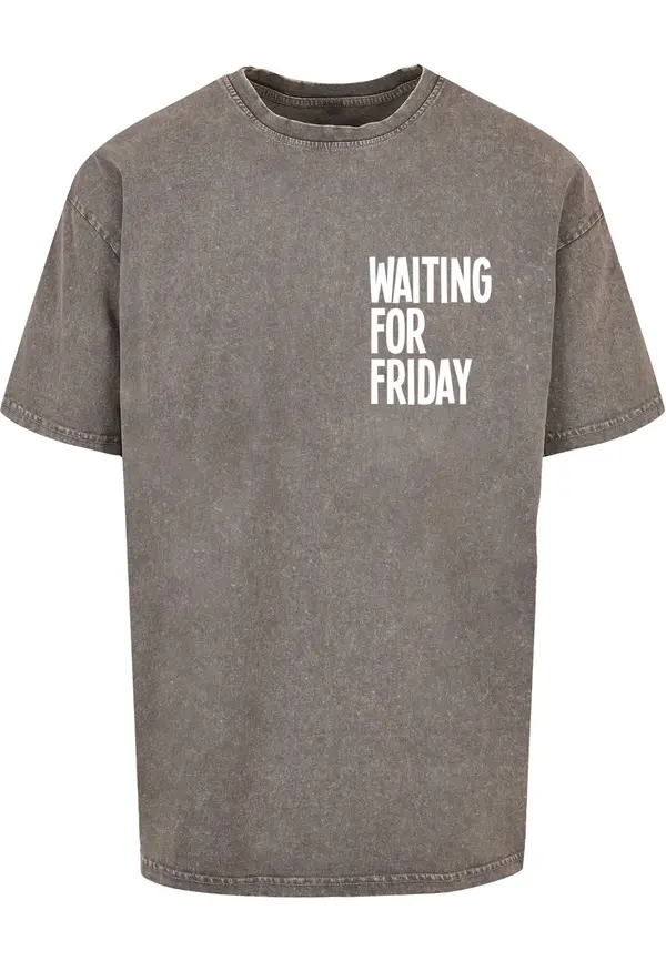 Mister Tee Mister Tee Majica 'Waiting For Friday'  sivi traper / bijela