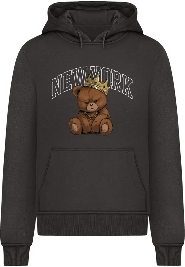 Mister Tee Mister Tee Sweater majica 'NY Crowned Bear'  smeđa / zlatna / crna / bijela