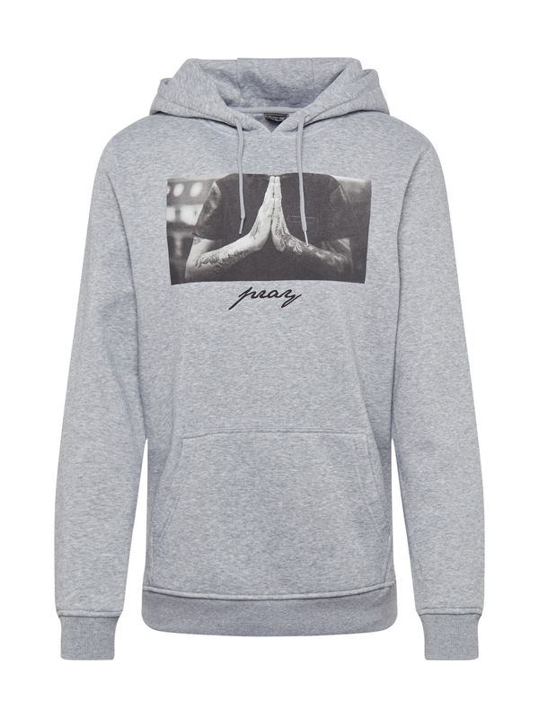 Mister Tee Mister Tee Sweater majica 'Pray'  antracit siva / tamo siva / siva melange