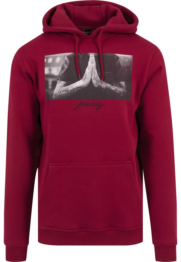 Mister Tee Mister Tee Sweater majica 'Pray'  siva / rubin crvena