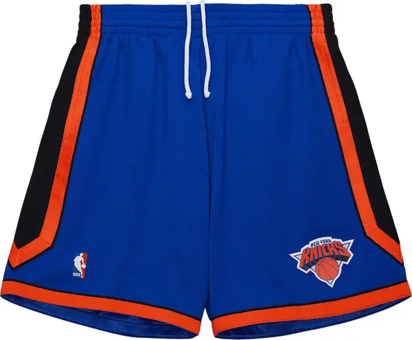 Mitchell & Ness Mitchell & Ness Sportske hlače 'Mitchell and Ness Indoor - Textilien NBA New York Knicks 2010'  plava / tamno narančasta / bijela