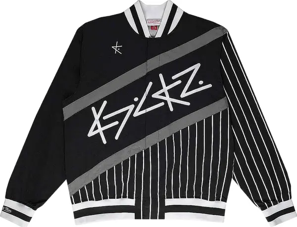 Mitchell & Ness Mitchell & Ness Sportski gornji dio trenirke 'Mitchell and Ness x Kickz AWU'  crna / bijela