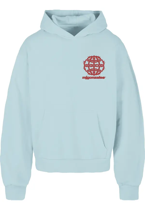 MJ Gonzales MJ Gonzales Sweater majica 'Global Flame'  svijetloplava / karmin crvena