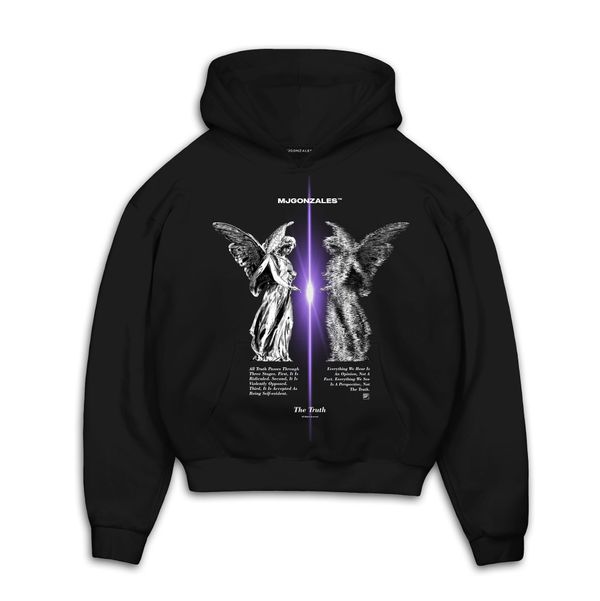 MJ Gonzales MJ Gonzales Sweater majica 'TRUTH'  svijetlosiva / ljubičasta / crna / bijela