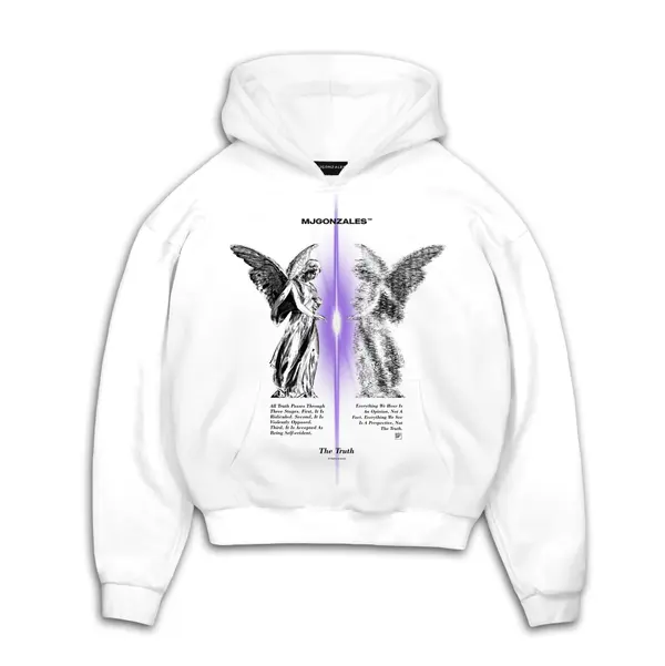 MJ Gonzales MJ Gonzales Sweater majica 'TRUTH V.1'  siva / ljubičasta / crna / bijela