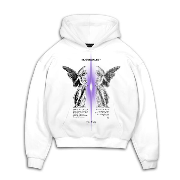 MJ Gonzales MJ Gonzales Sweater majica 'TRUTH V.1'  siva / ljubičasta / crna / bijela