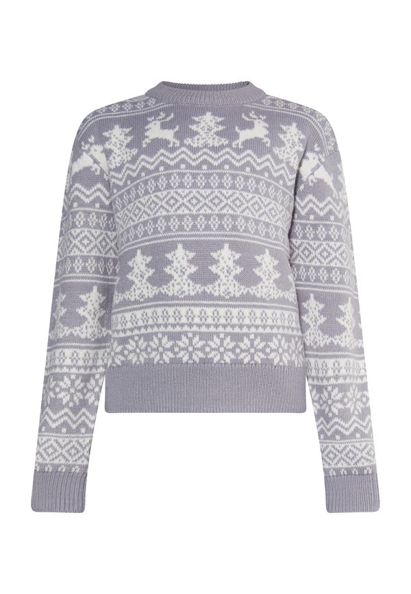 MO MO Pulover 'Mimo'  siva / bijela