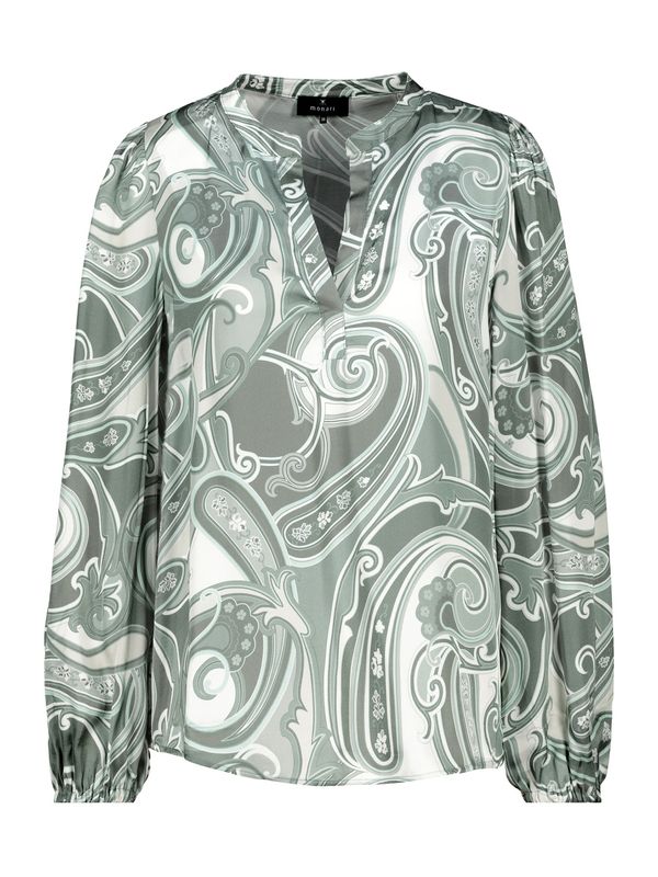 monari monari Bluza  siva / pastelno zelena / bijela