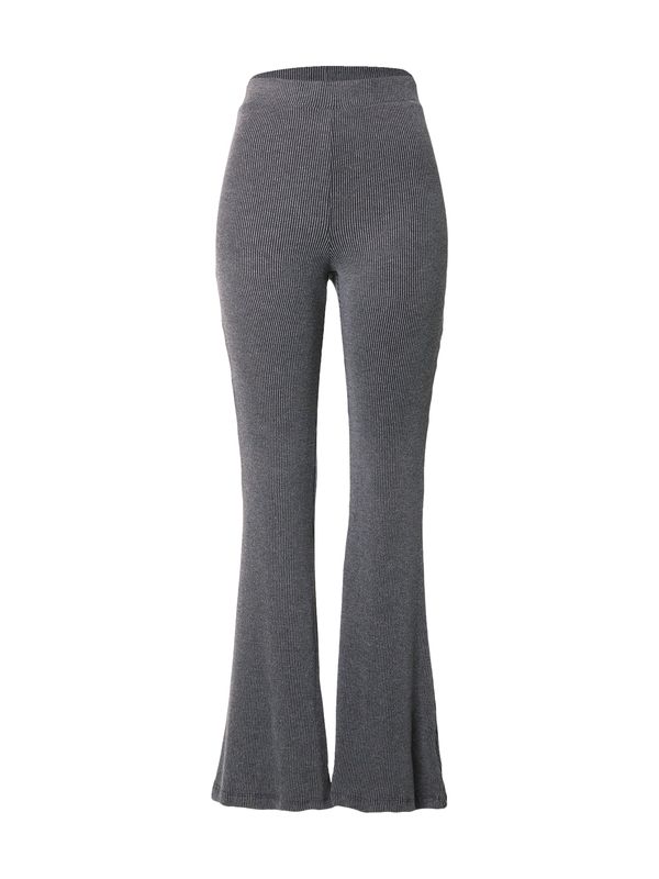 Monki Monki Hlače  crna melange