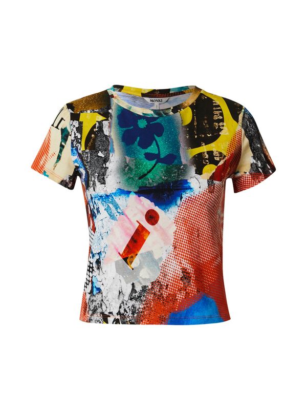 Monki Monki Majica  plava / žuta / tamno narančasta / bijela