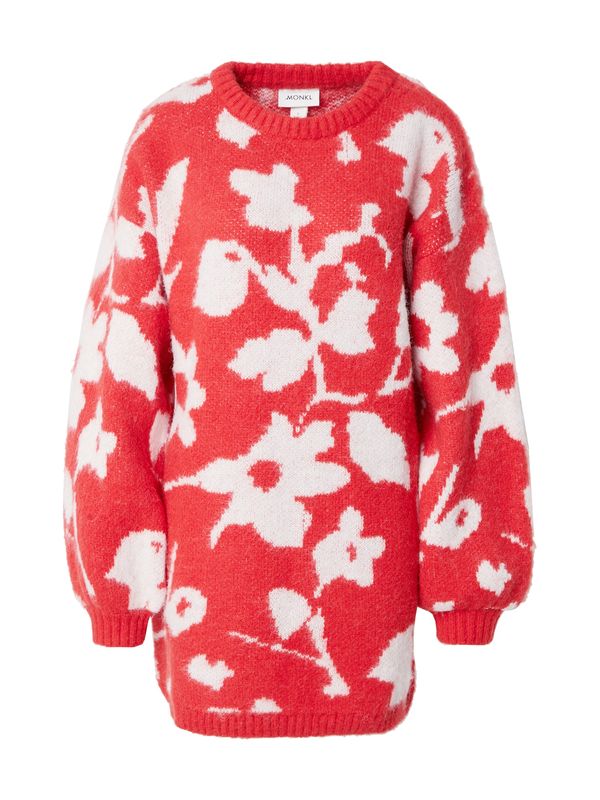 Monki Monki Pletena haljina  crvena / bijela