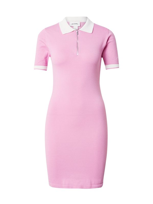 Monki Monki Pletena haljina  roza / bijela