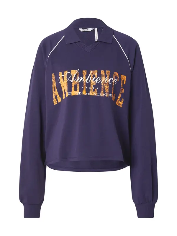 Monki Monki Sweater majica  noćno plava / marelica / bijela