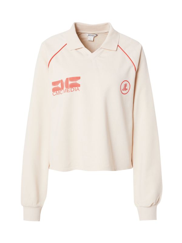Monki Monki Sweater majica  svijetlobež / narančasta