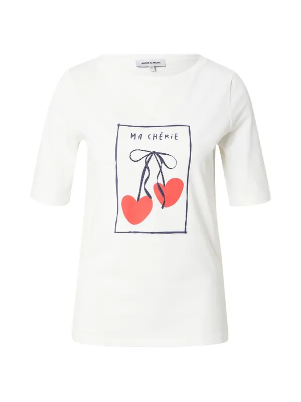 MORE & MORE MORE & MORE Majica 'Cherry Hearts'  morsko plava / crvena / bijela