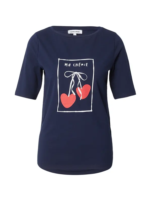 MORE & MORE MORE & MORE Majica 'Cherry Hearts'  tamno plava / crvena / bijela