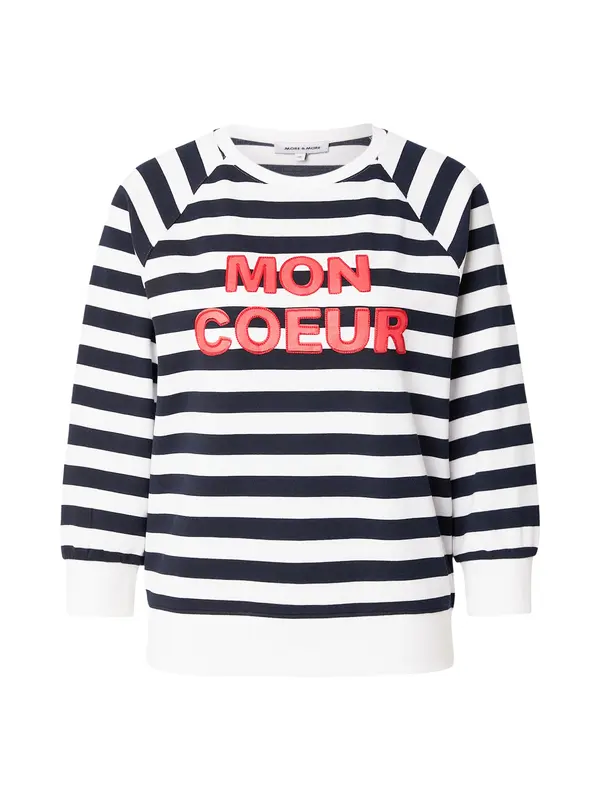 MORE & MORE MORE & MORE Sweater majica  morsko plava / svijetlo crvena / bijela