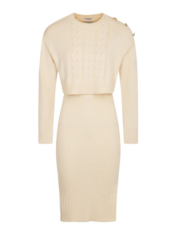 Morgan Morgan Pletena haljina  boja slonovače