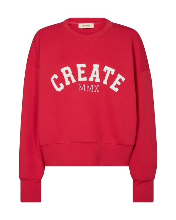 MOS MOSH MOS MOSH Sweater majica  crvena / bijela