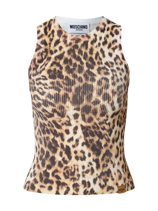 Moschino Jeans Moschino Jeans Top s naramenicama  bež / smeđa / brokat / crna