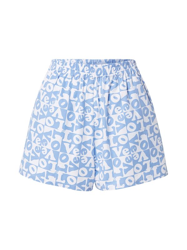 Motel Motel Hlače s naborima 'LALA'  svijetloplava / bijela