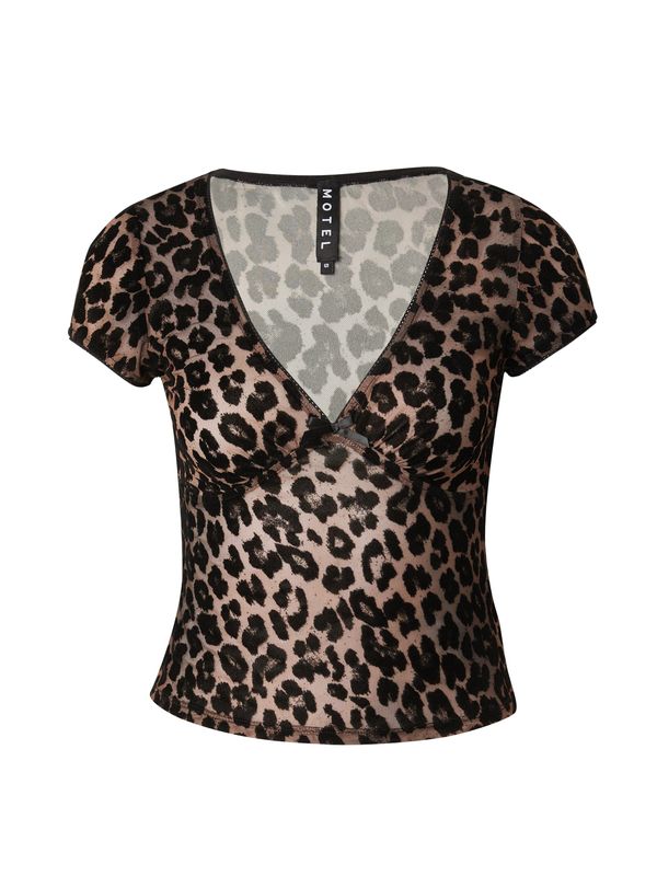 Motel Motel Majica 'Selina'  smeđa / crna