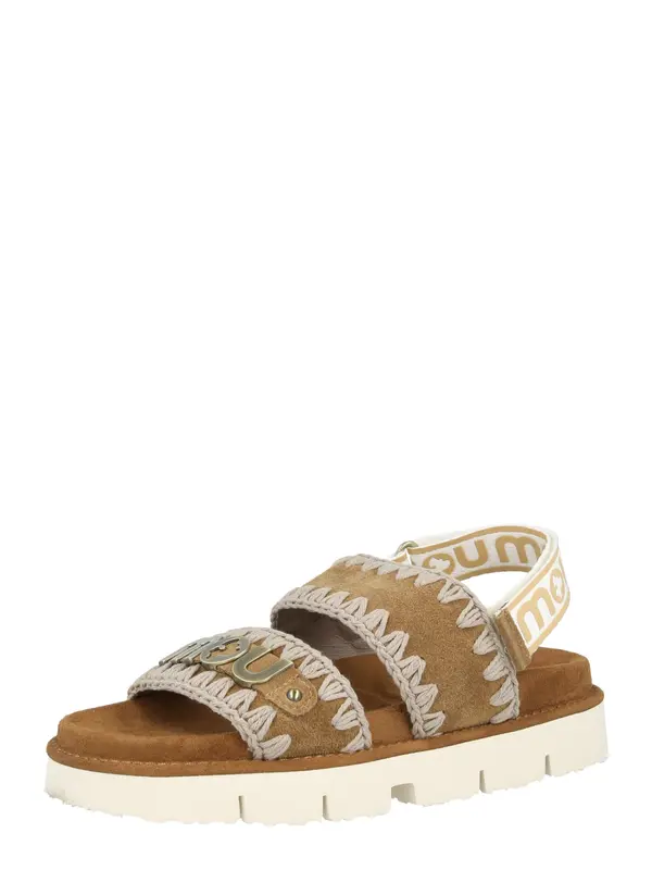 MOU MOU Sandale  bež / sivkasto bež / konjak / bijela