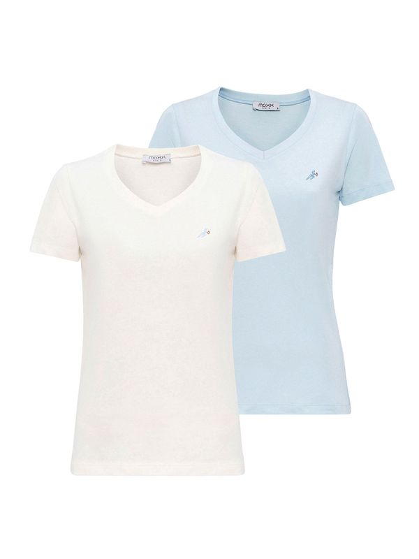 Moxx Paris Moxx Paris Majica  svijetloplava / višnja / bijela