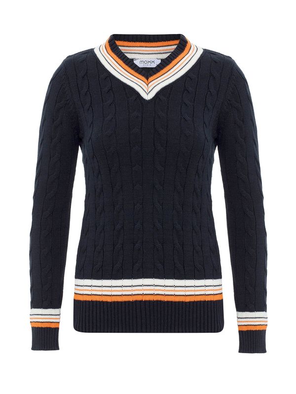 Moxx Paris Moxx Paris Pulover 'Aldonsa'  ecru/prljavo bijela / mornarsko plava / narančasta