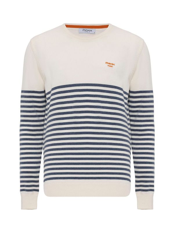 Moxx Paris Moxx Paris Pulover 'Hugues'  ecru/prljavo bijela / mornarsko plava / narančasta