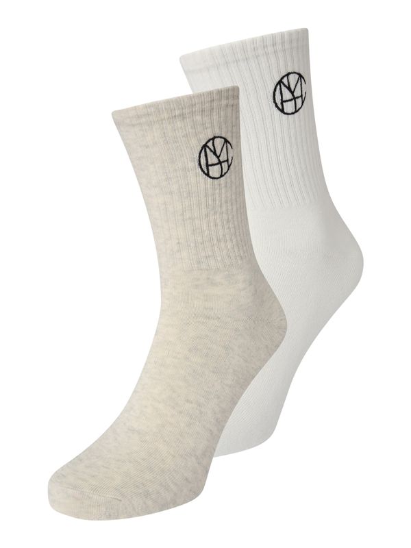 MSCH COPENHAGEN MSCH COPENHAGEN Čarape 'ICON KEY'  svijetlosiva / crna / bijela