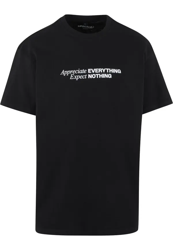 MT Upscale MT Upscale Majica 'Appreciate Expect'  crna / bijela
