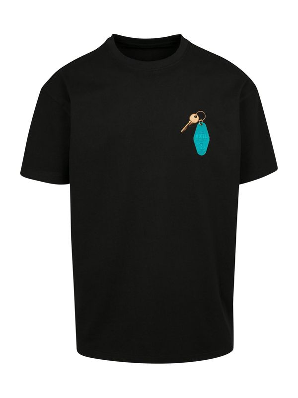 MT Upscale MT Upscale Majica 'California Motel'  cijan plava / žuta / svijetloroza / crna