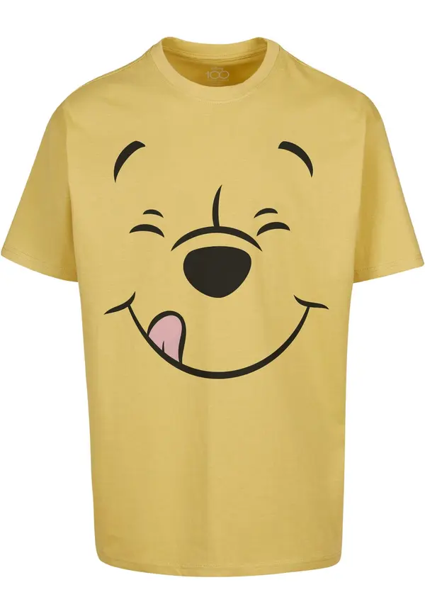 MT Upscale MT Upscale Majica 'Disney 100 Winnie Pooh Face'  limun / svijetloroza / crna