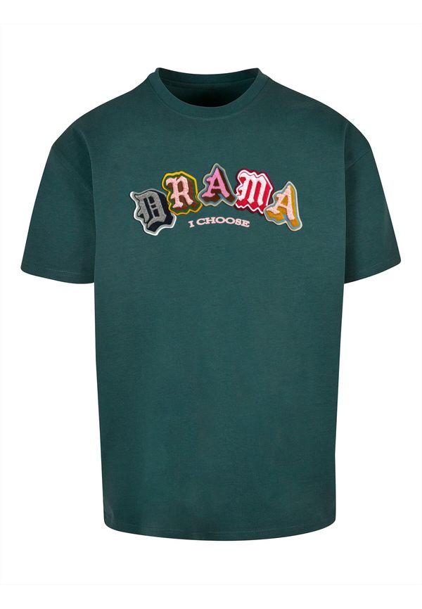 MT Upscale MT Upscale Majica 'Drama I choose'  tamno zelena / narančasta / roza / bijela