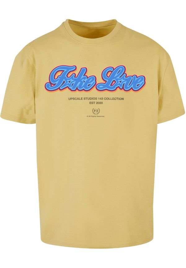 MT Upscale MT Upscale Majica 'F*ke L*ve'  azur / žuta / narančasta / crna
