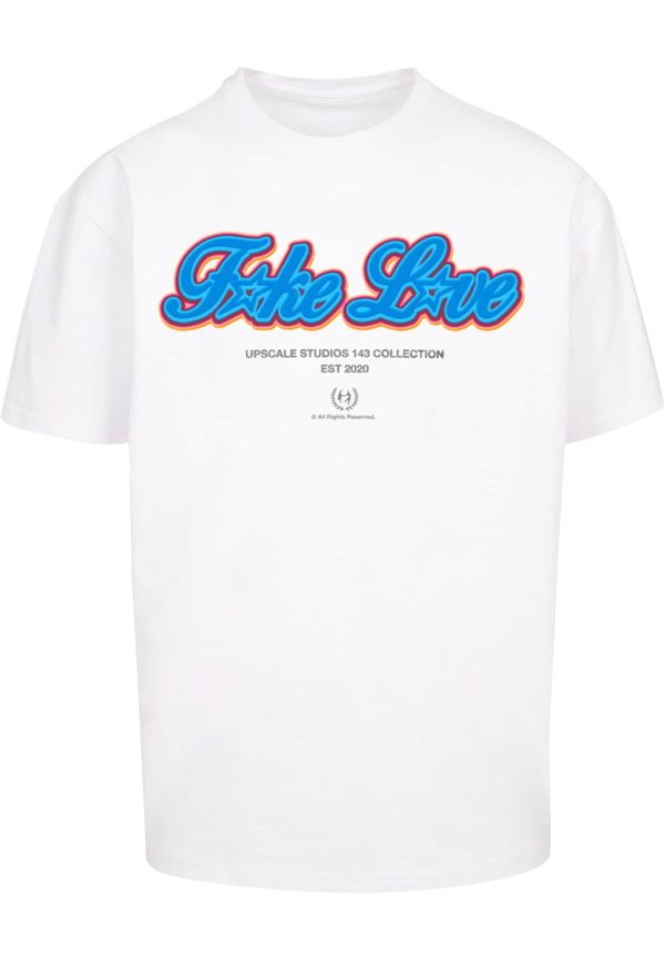 MT Upscale MT Upscale Majica 'F*ke L*ve'  plava / siva / narančasta / bijela