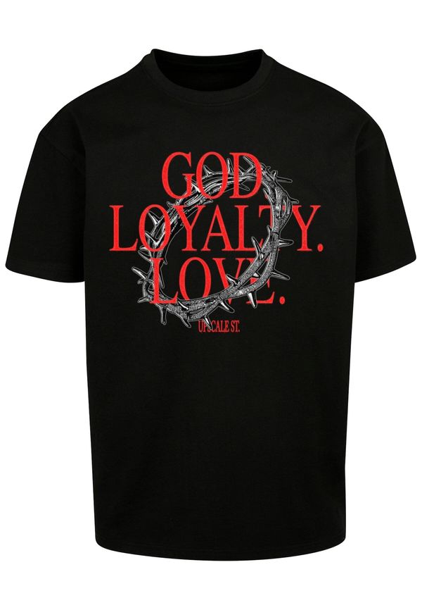 MT Upscale MT Upscale Majica 'God Loyalty Love'  siva / crvena / crna