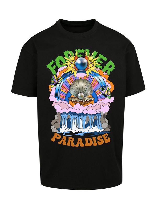 MT Upscale MT Upscale Majica 'Paradise'  zelena / narančasta / svijetloroza / crna