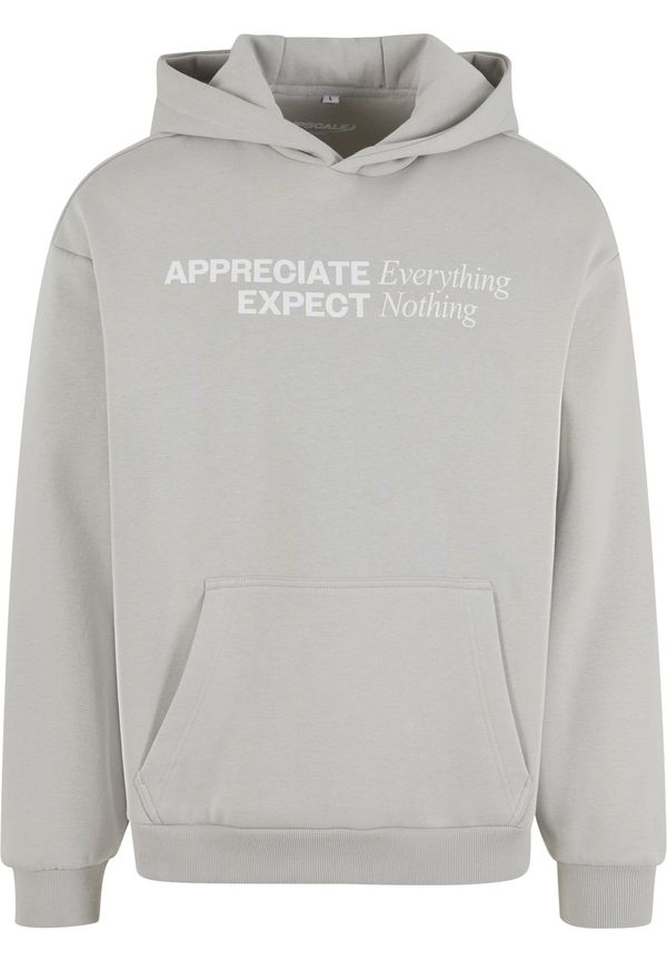 MT Upscale MT Upscale Sweater majica 'Appreciate & Respect'  svijetlosiva / bijela