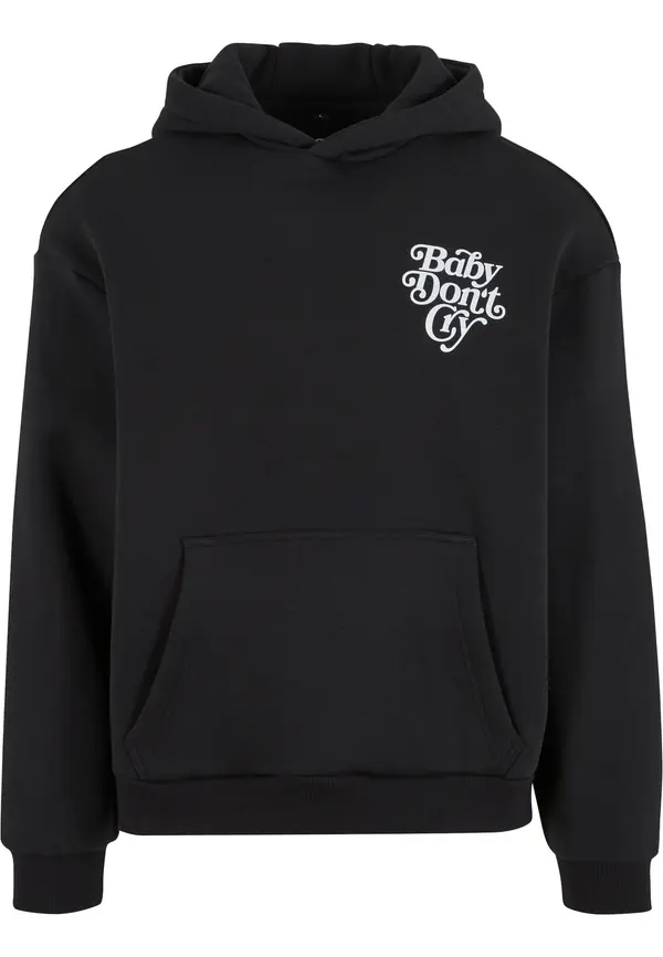 MT Upscale MT Upscale Sweater majica 'Baby Don‘t Cry'  crna / bijela