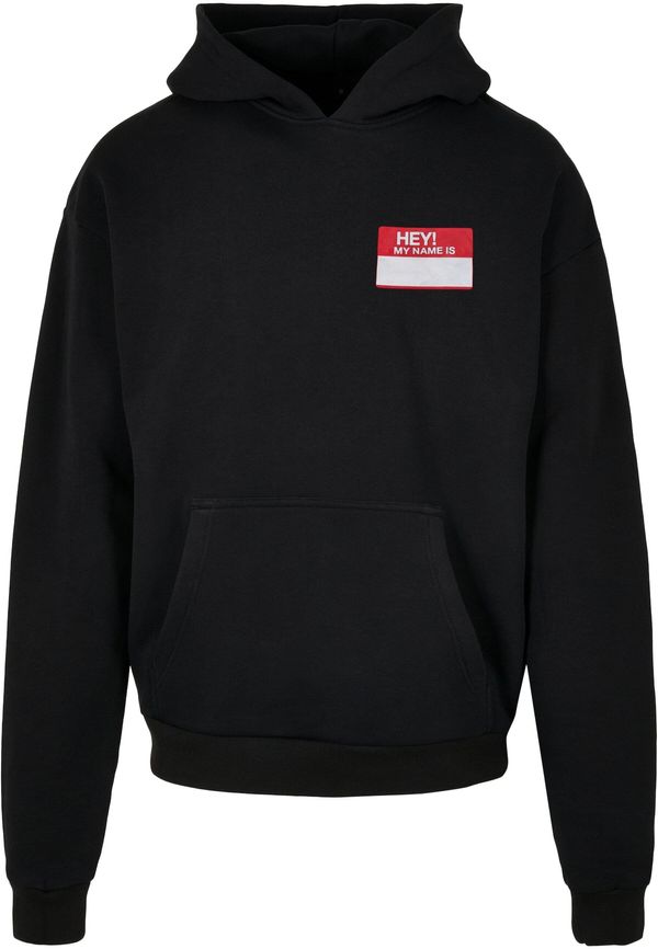 MT Upscale MT Upscale Sweater majica 'Hey! My Name Is'  krvavo crvena / crna / bijela