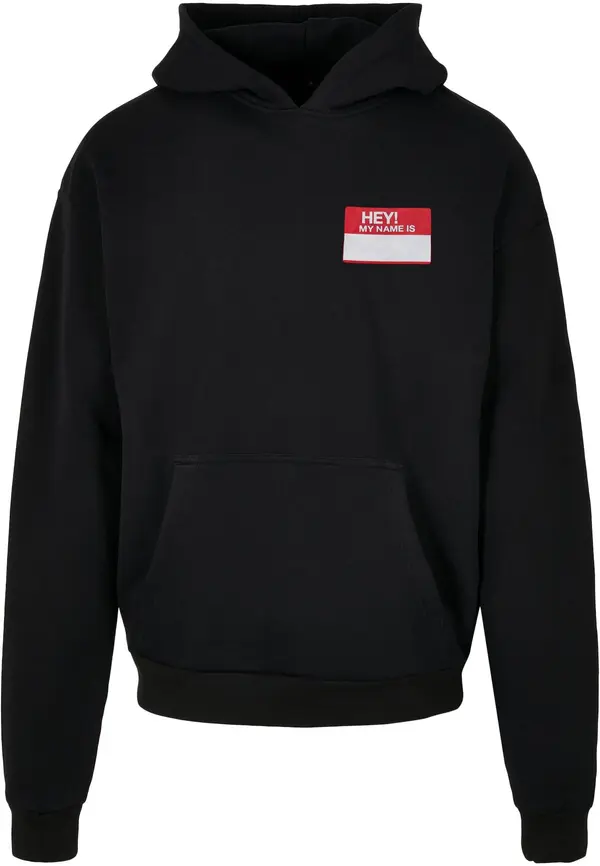 MT Upscale MT Upscale Sweater majica 'Hey! My Name Is'  krvavo crvena / crna / bijela