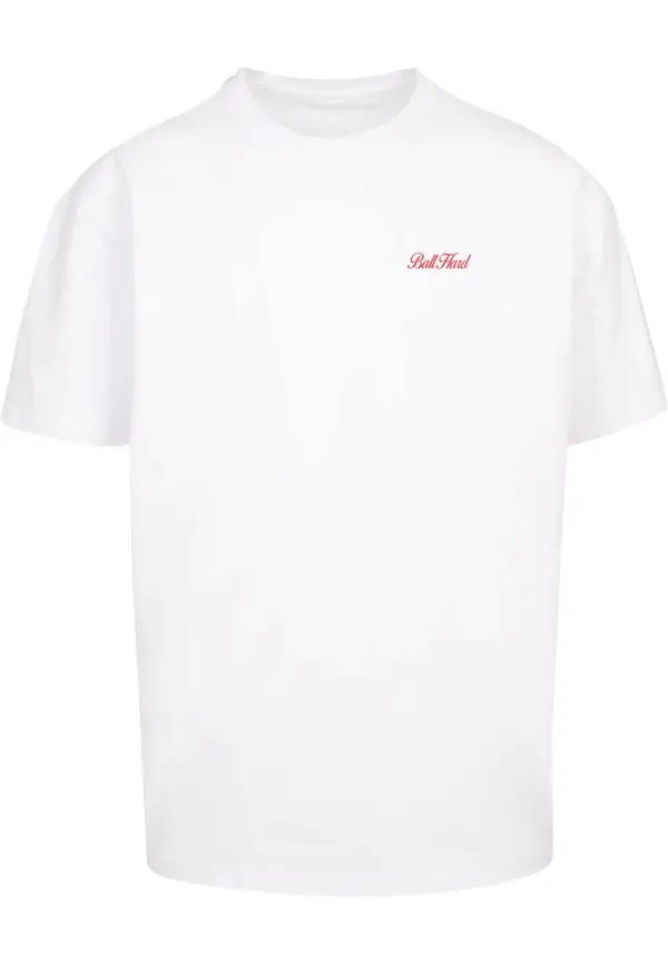 MT Upscale MT Upscale Tehnička sportska majica 'Ball Hard'  siva / crvena / crna / bijela