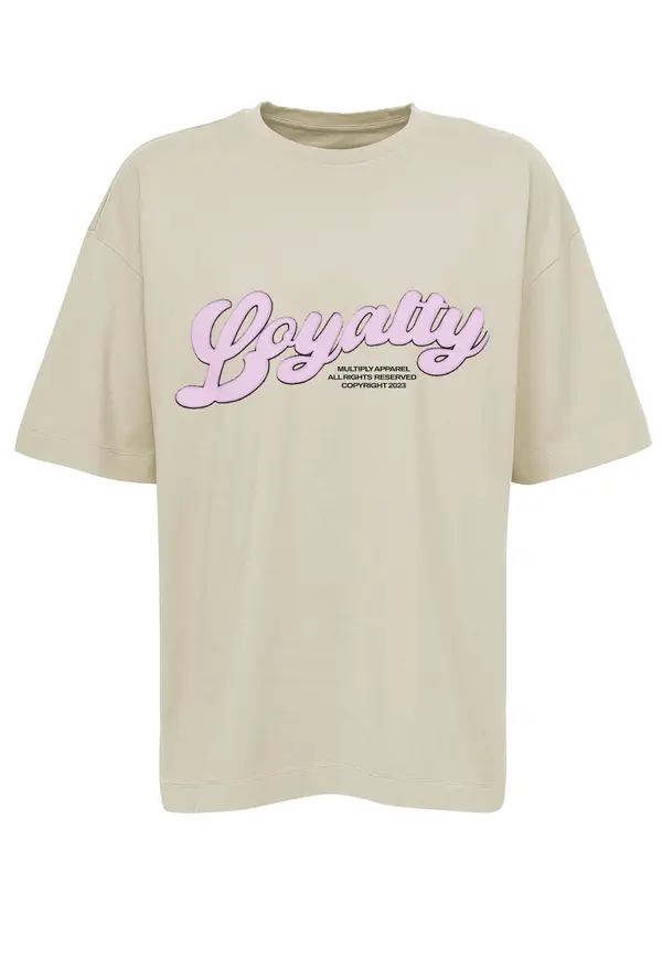 Multiply Apparel Multiply Apparel Majica 'Loyalty Puff'  smeđa / roza / crna