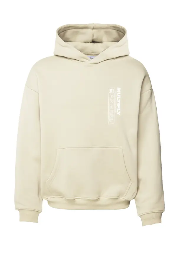 Multiply Apparel Multiply Apparel Sweater majica 'Wanted'  sivkasto bež / bijela