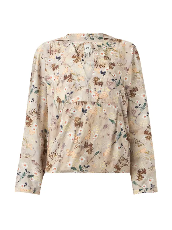 Munthe Munthe Bluza 'BABETTE'  bež / smeđa / kraljevski zelena / prljavo bijela
