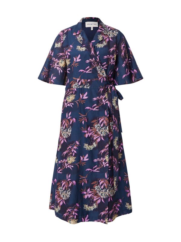 Munthe Munthe Košulja haljina 'SECHA'  mornarsko plava / smeđa / pastelno žuta / svijetloroza