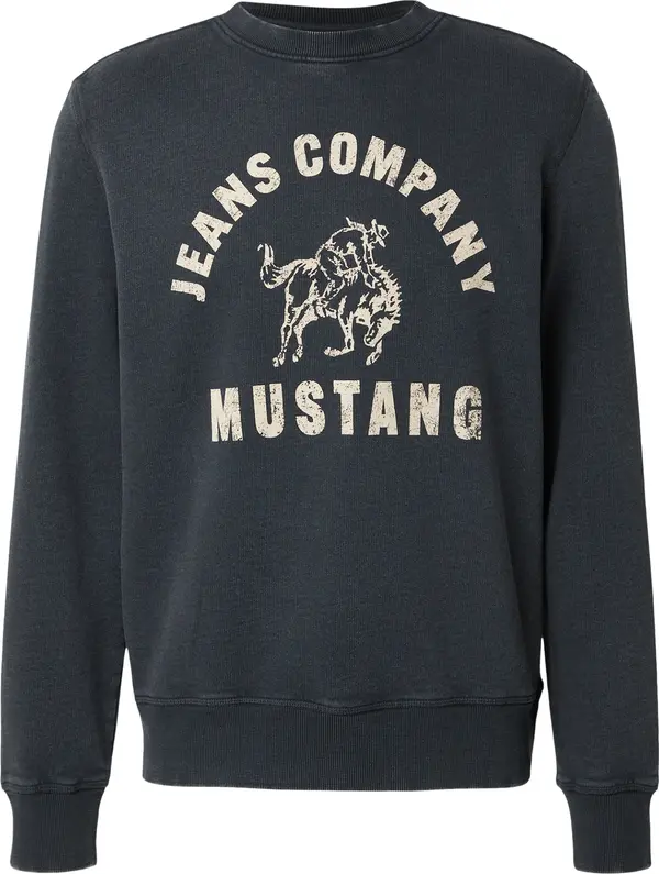 MUSTANG MUSTANG Sweater majica 'Clio'  antracit siva / marelica